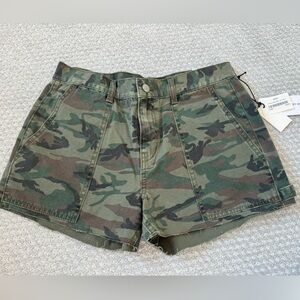 Blue Revival camouflage cut off shorts